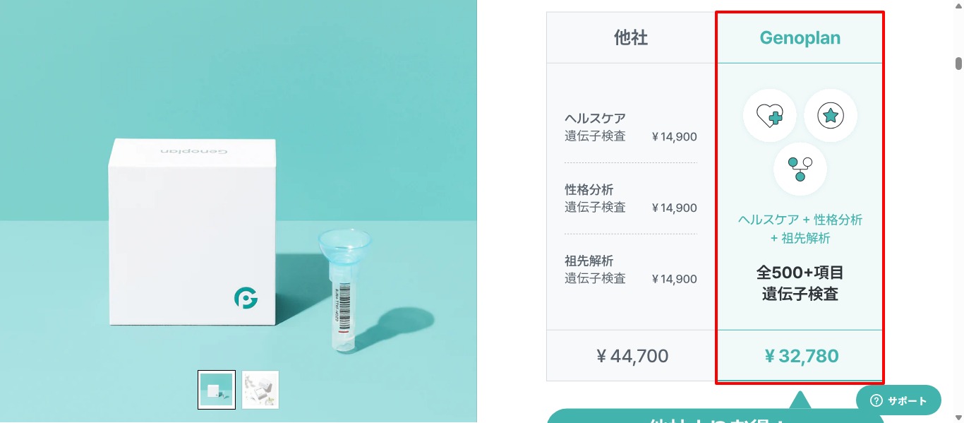 ジェノプラン公式オンラインストアの料金と500項目の記載（2026年4月時点）